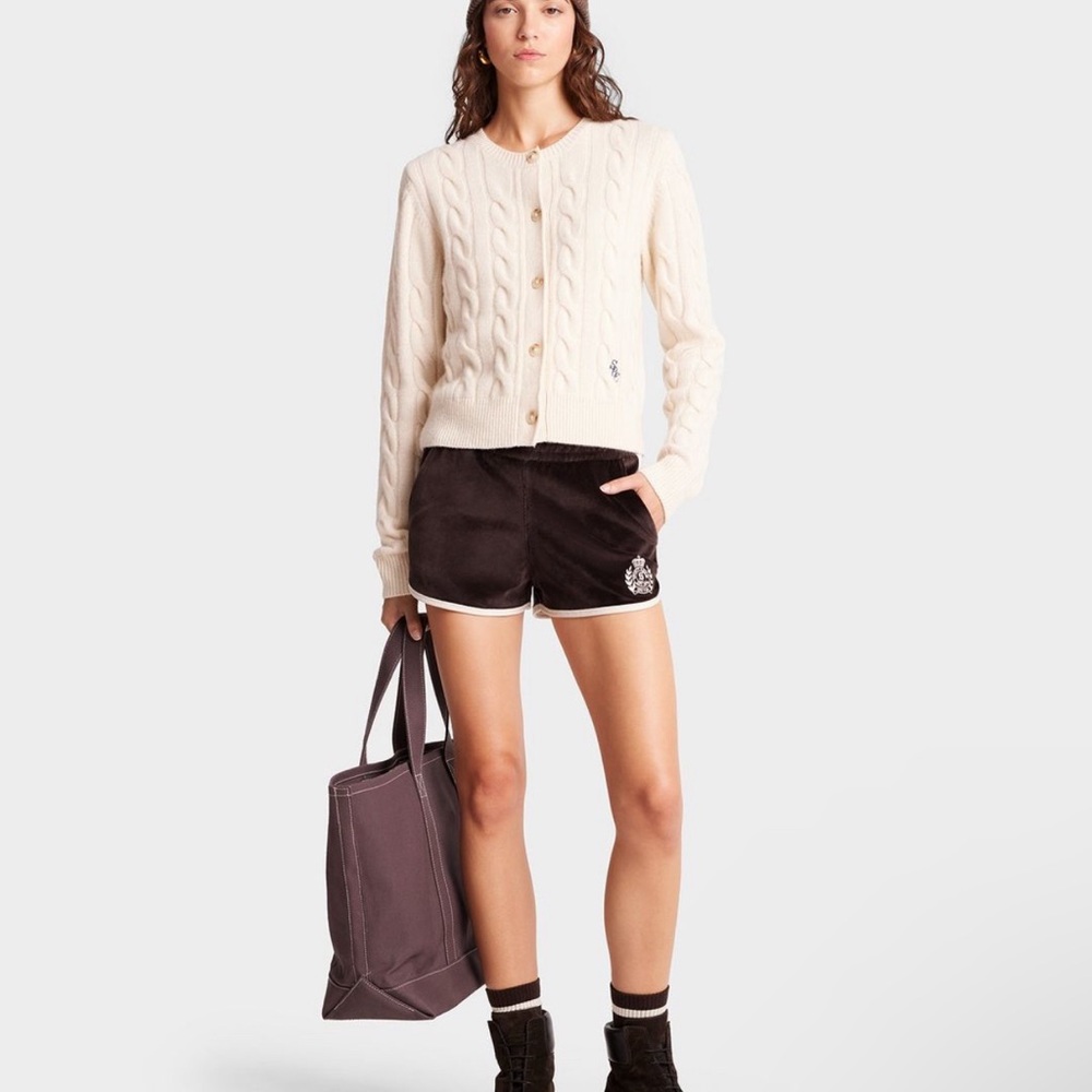 Sporty & Rich Cream Cable Knit sweater